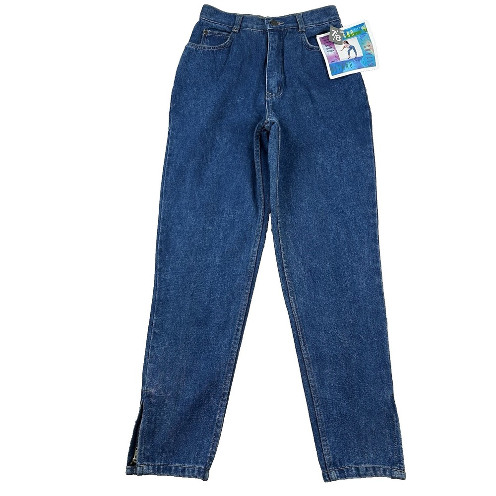 Vintage Gitano Jeans Womens 7/8 (23x27) 80s Mom High Rise Ankle Zip Tapered